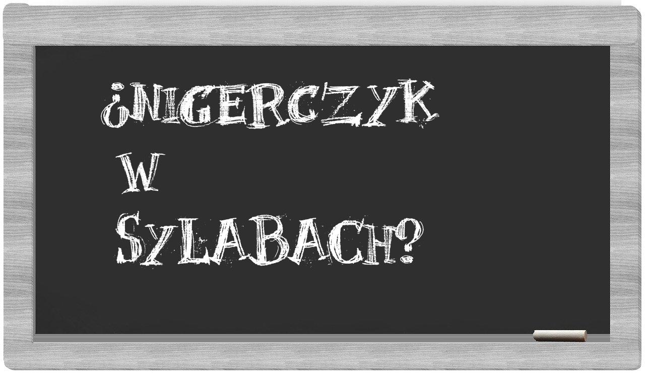 ¿Nigerczyk en sílabas?