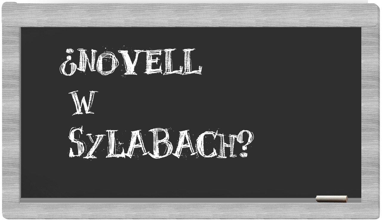 ¿Novell en sílabas?