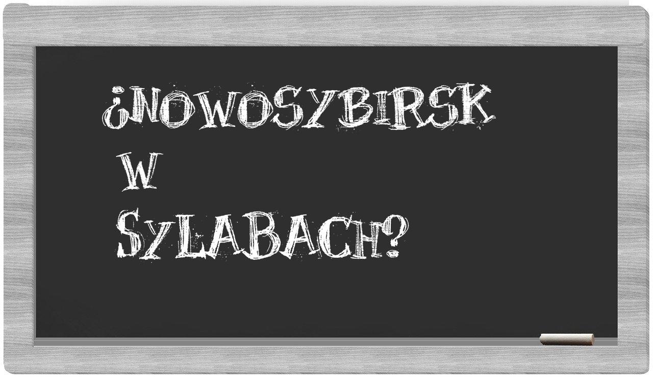 ¿Nowosybirsk en sílabas?