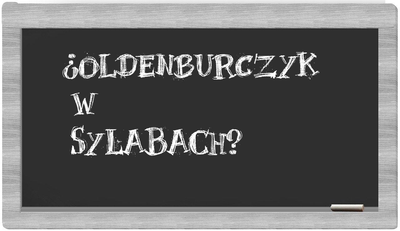 ¿Oldenburczyk en sílabas?