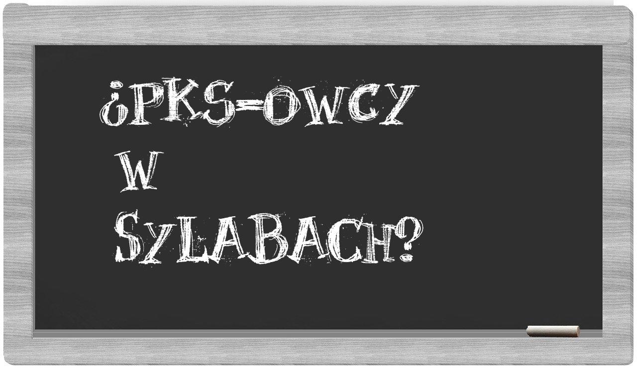 ¿PKS-owcy en sílabas?