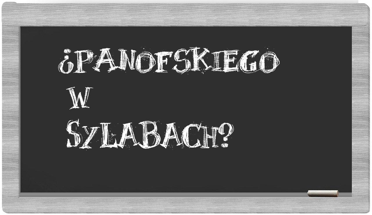 ¿Panofskiego en sílabas?