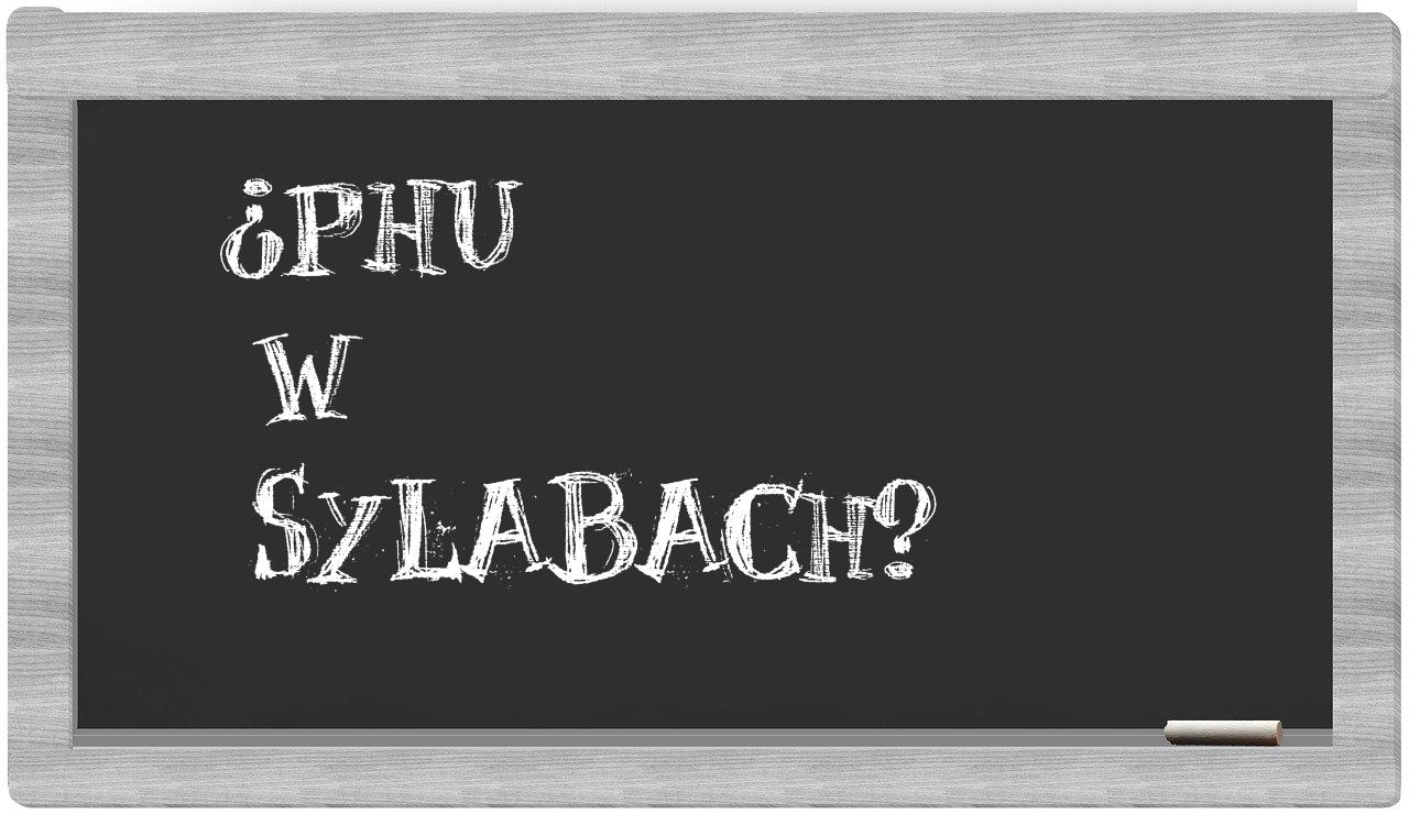 ¿Phu en sílabas?