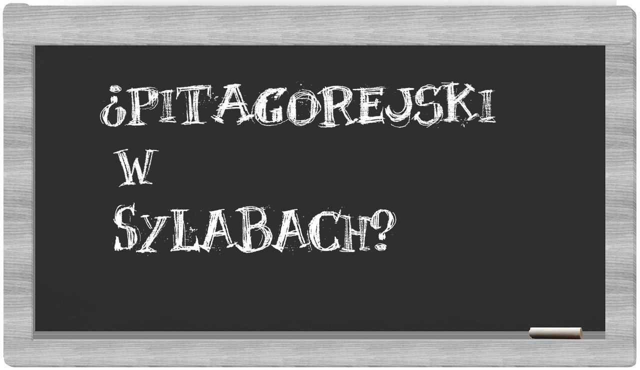 Pitagorejski in syllables