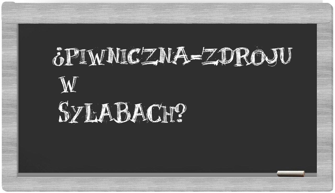 Piwniczna-Zdroju in syllables