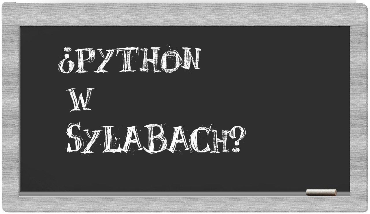 ¿Python en sílabas?