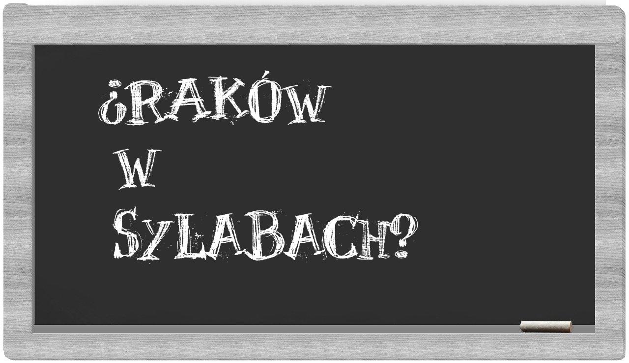 ¿Raków en sílabas?