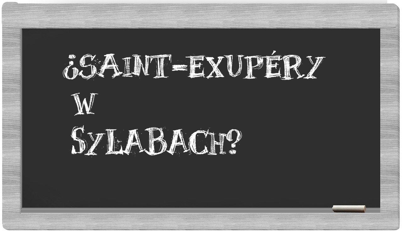 ¿Saint-Exupéry en sílabas?