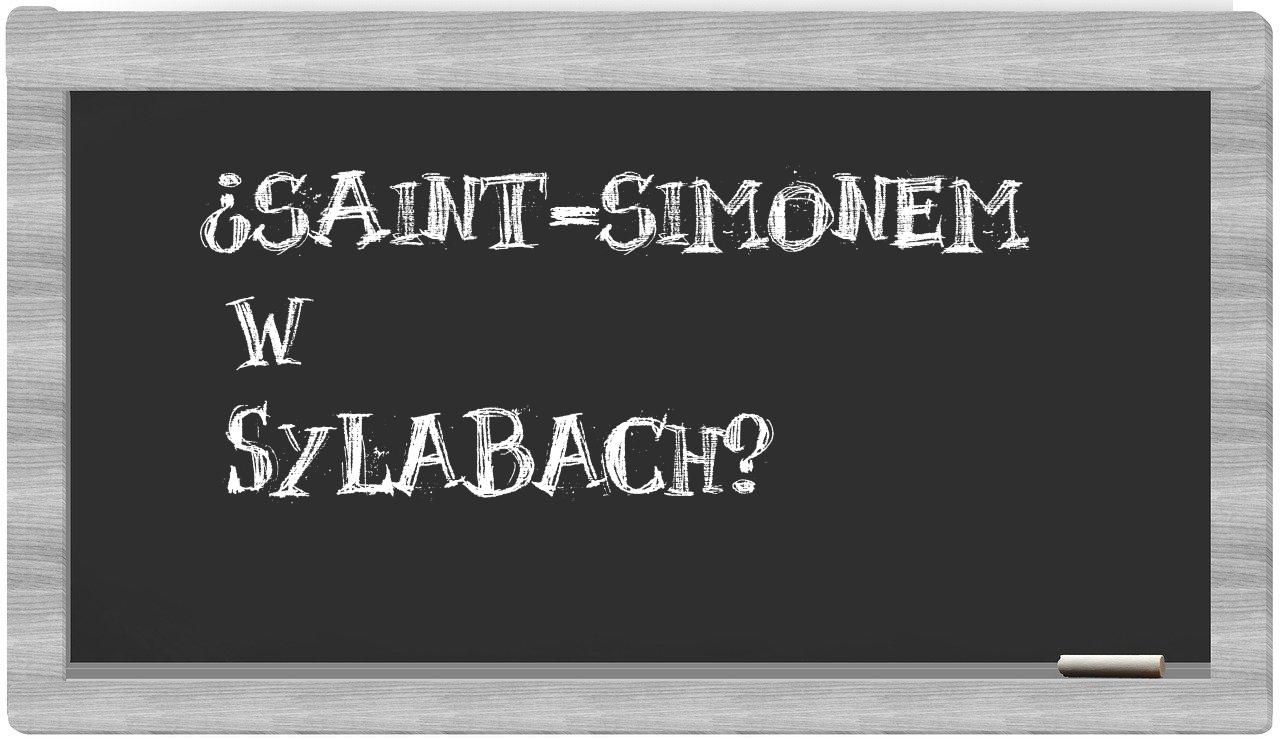 ¿Saint-Simonem en sílabas?