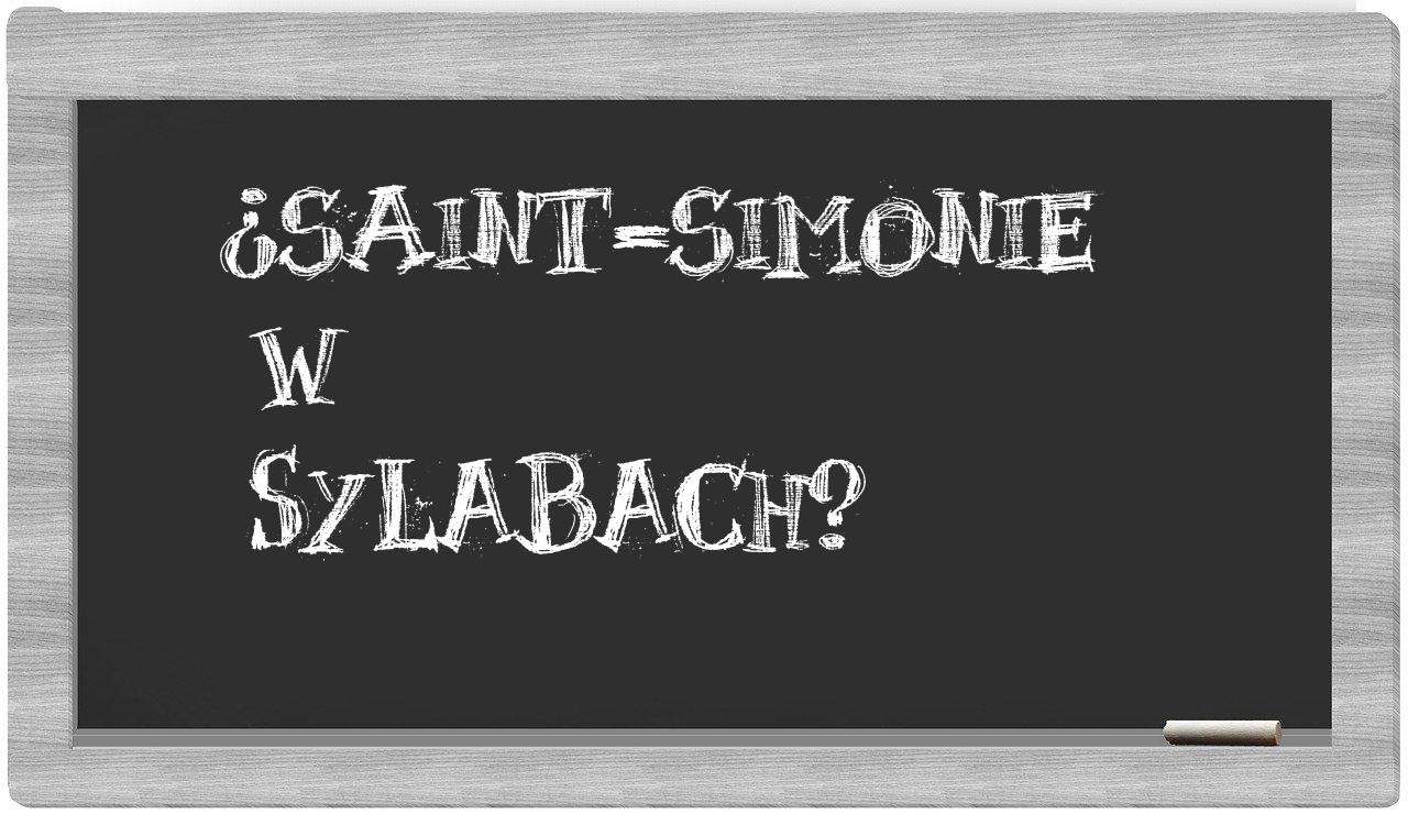 ¿Saint-Simonie en sílabas?