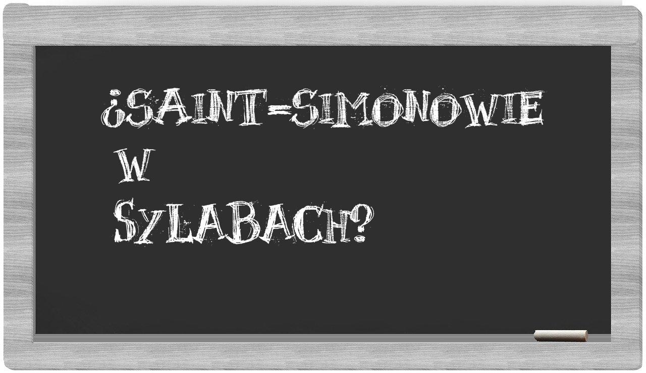 ¿Saint-Simonowie en sílabas?