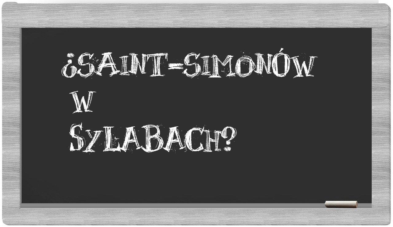 ¿Saint-Simonów en sílabas?