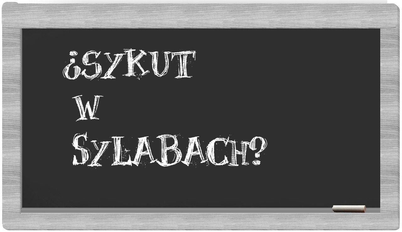 ¿Sykut en sílabas?