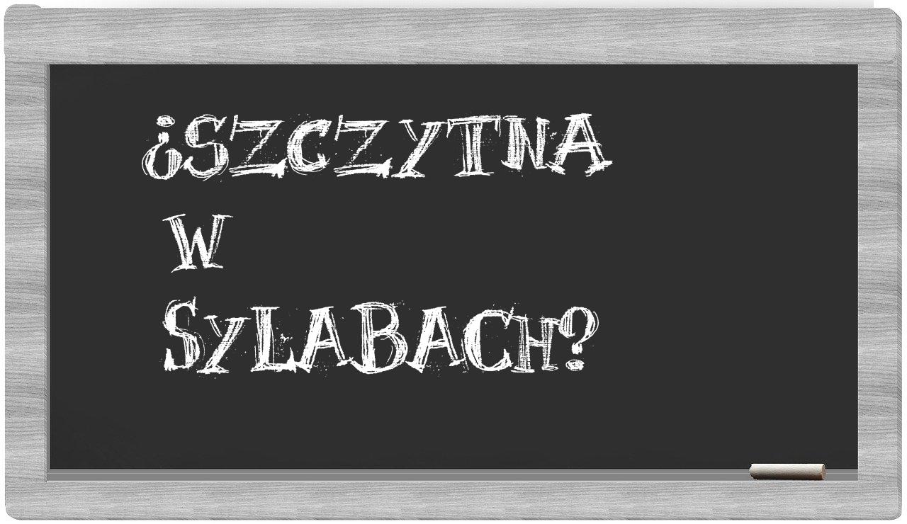 ¿Szczytna en sílabas?
