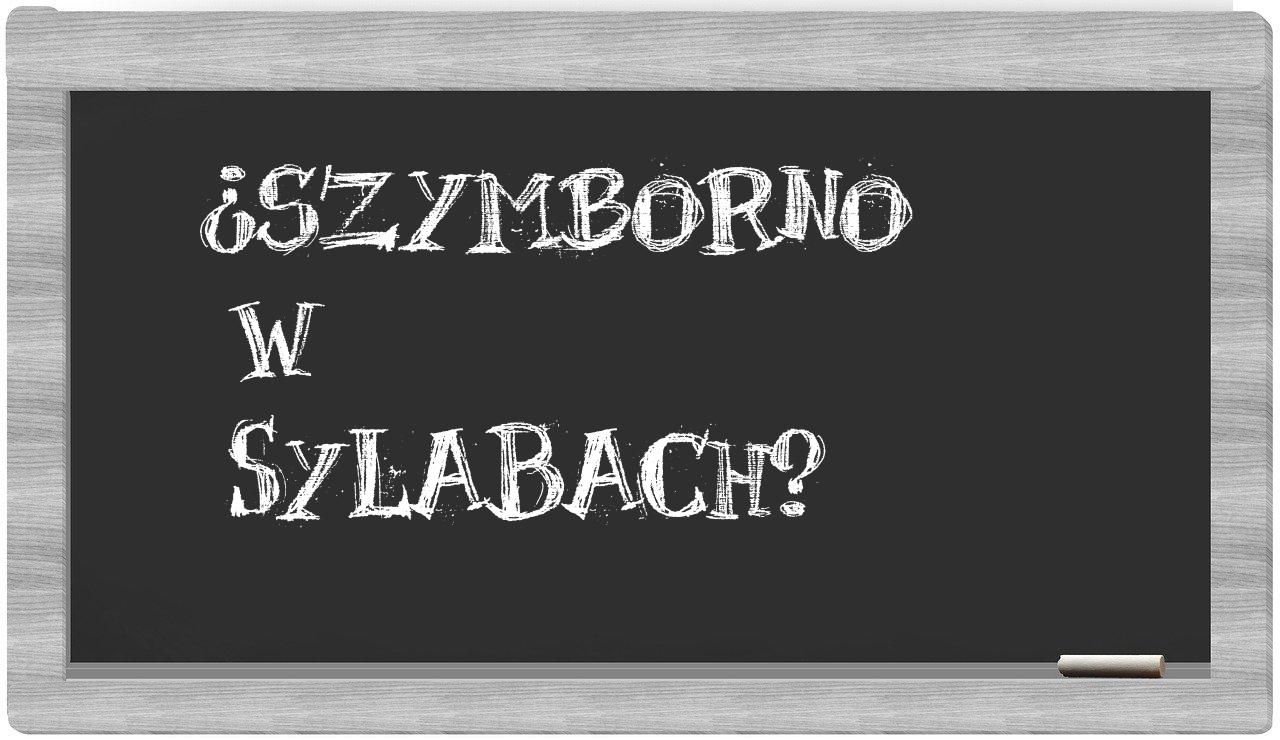 ¿Szymborno en sílabas?