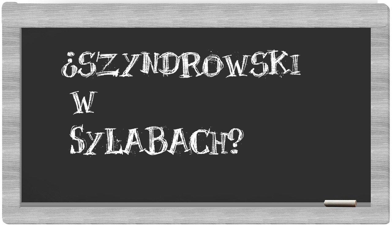 ¿Szyndrowski en sílabas?