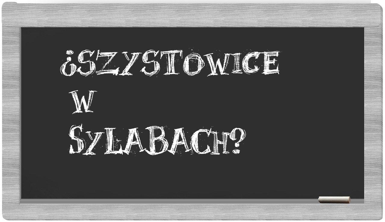 ¿Szystowice en sílabas?