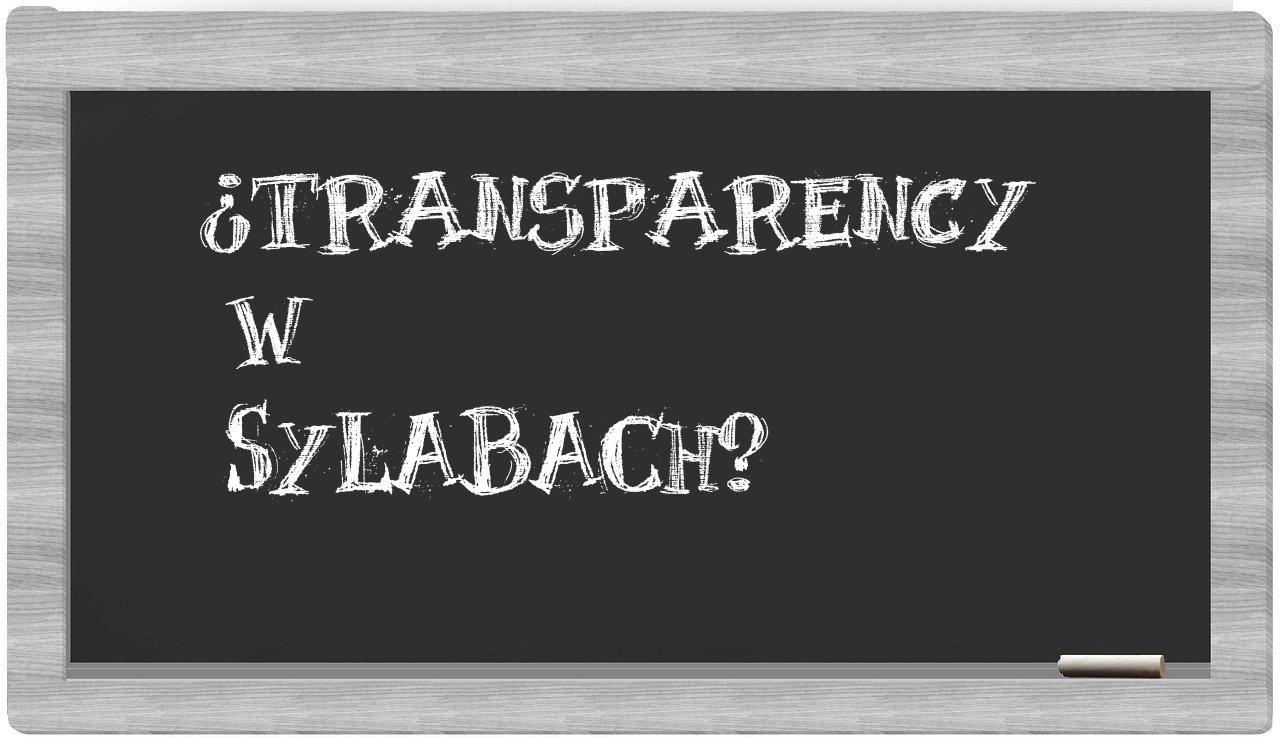 ¿Transparency en sílabas?