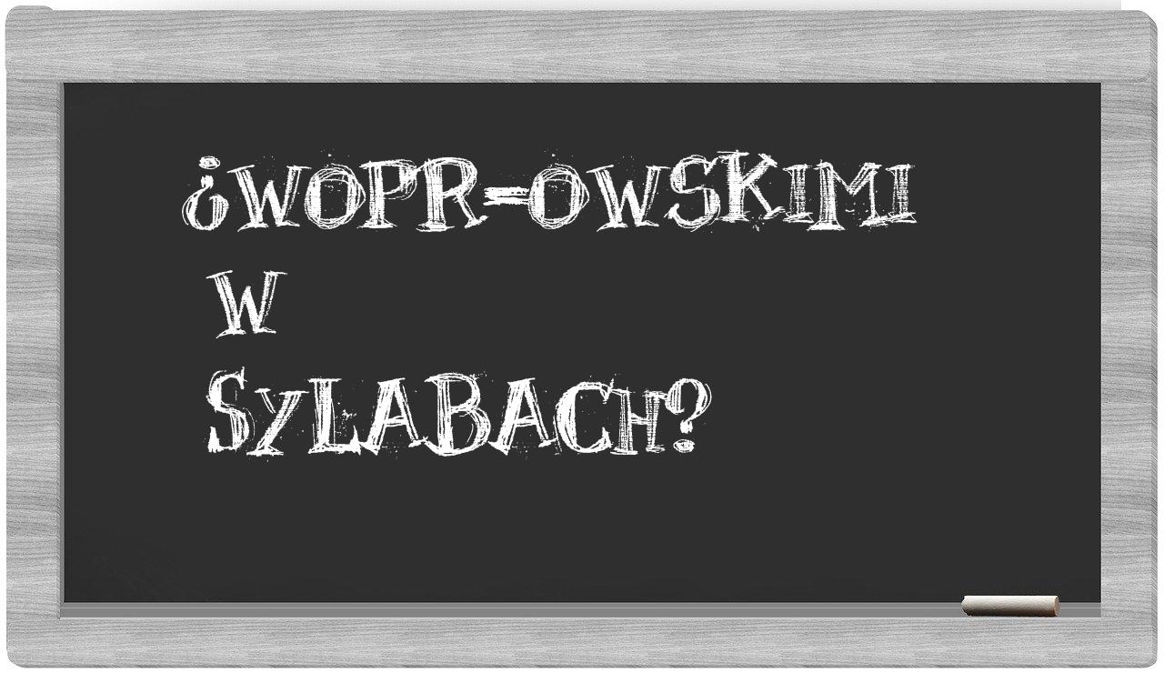 WOPR-owskimi in syllables