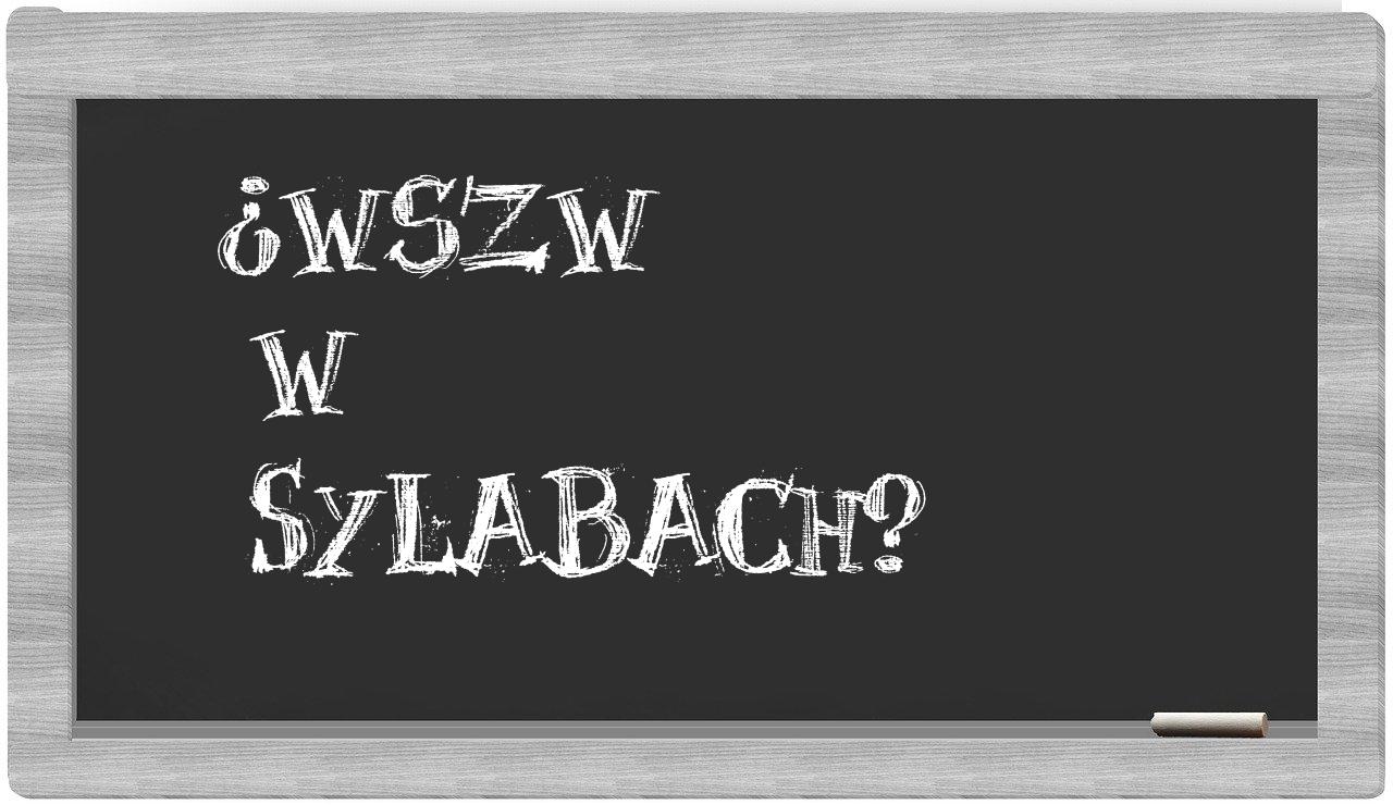 ¿WSzW en sílabas?