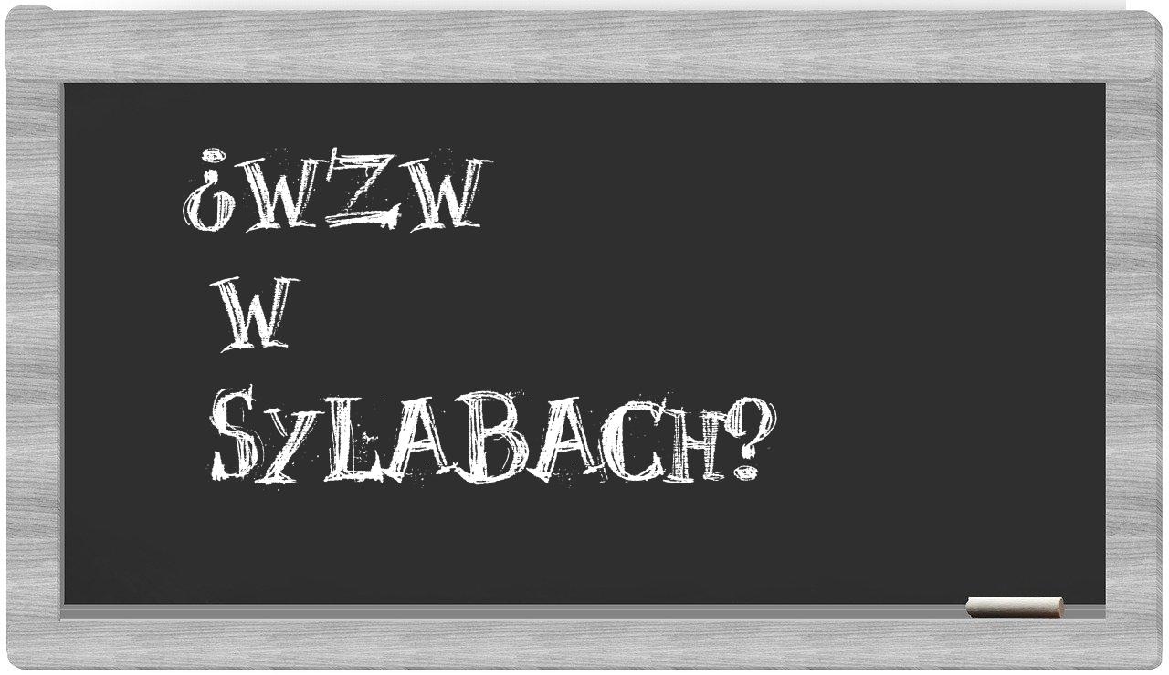 ¿WZW en sílabas?