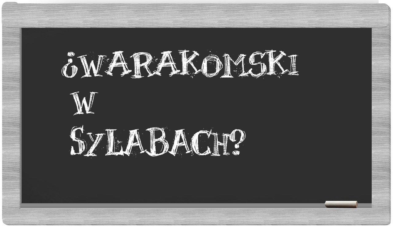 ¿Warakomski en sílabas?