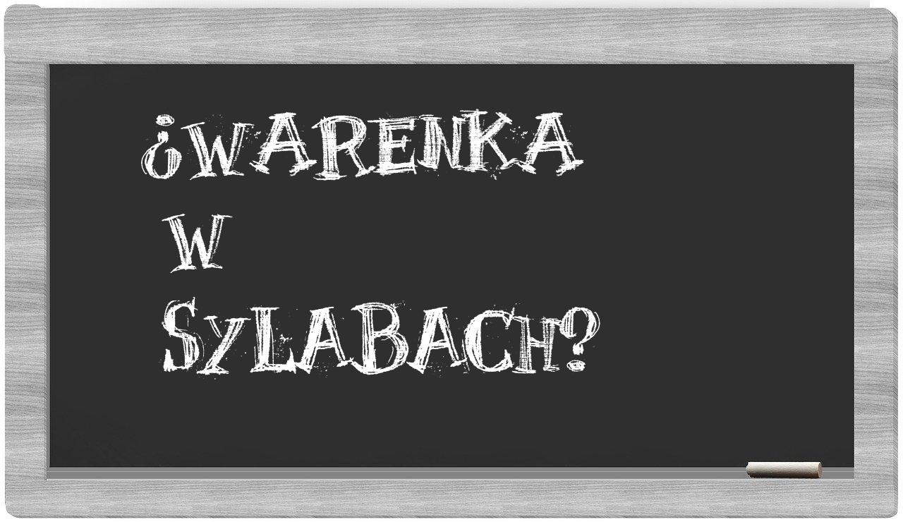 ¿Warenka en sílabas?