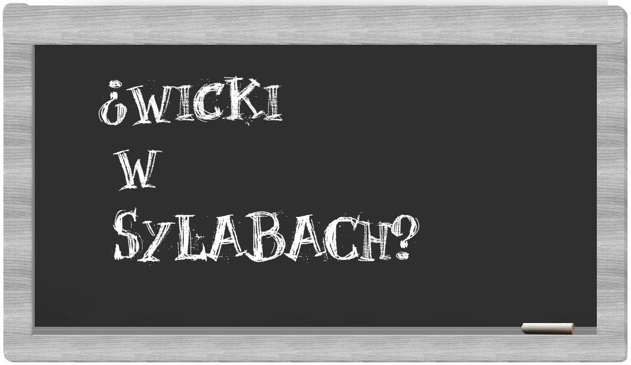 ¿Wicki en sílabas?