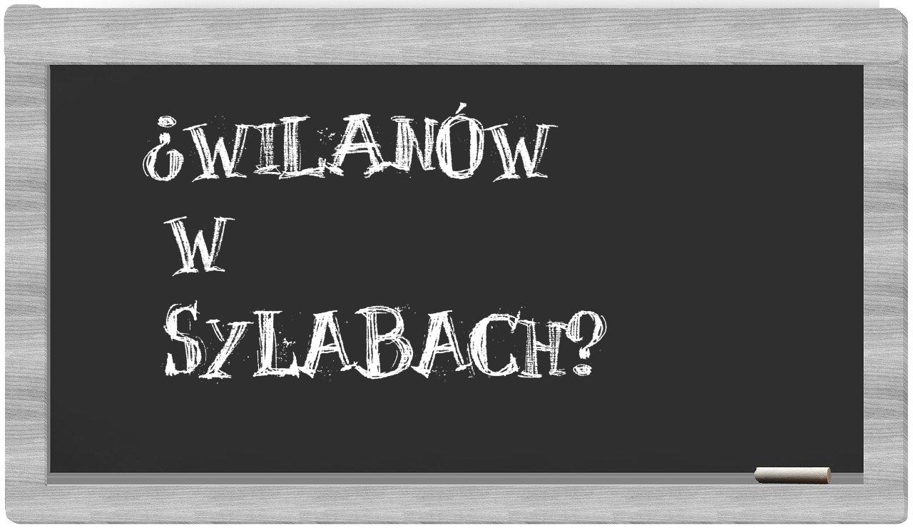 ¿Wilanów en sílabas?