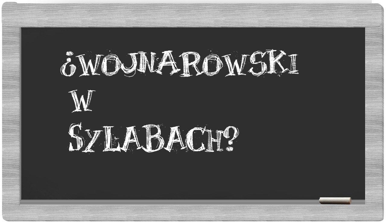 ¿Wojnarowski en sílabas?