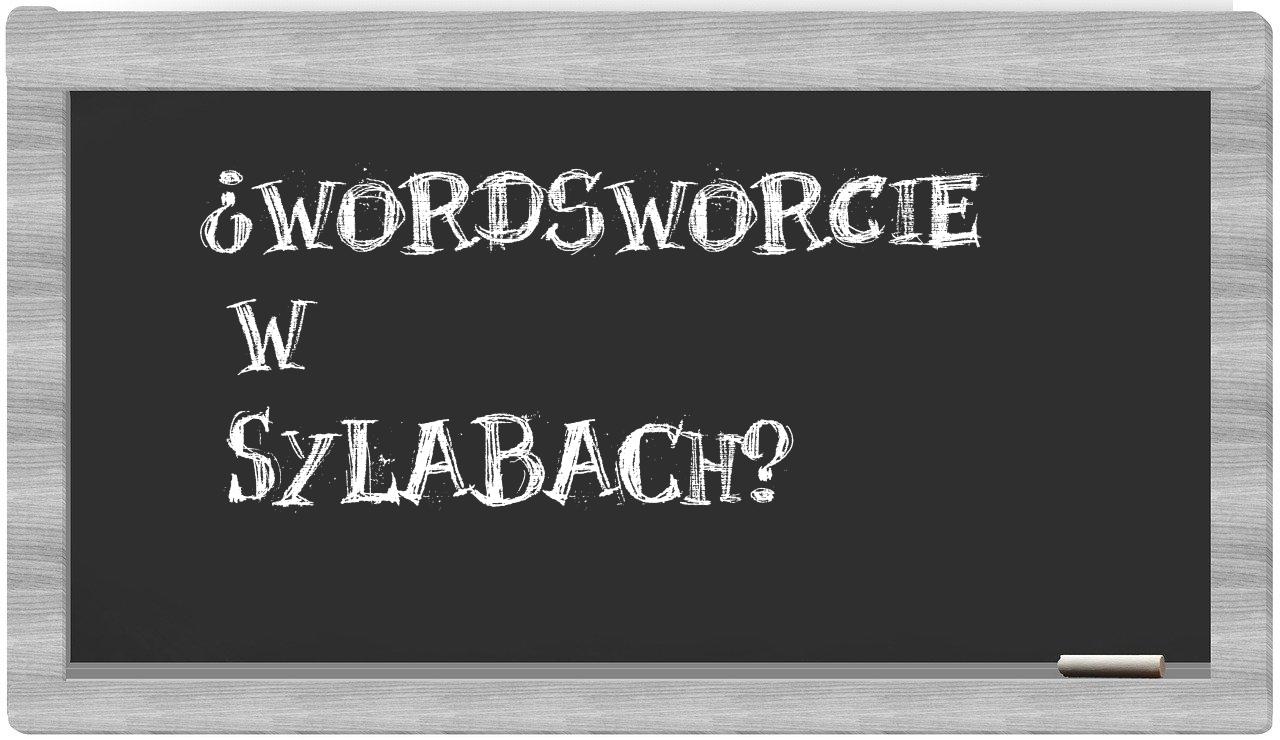 Wordsworcie in syllables