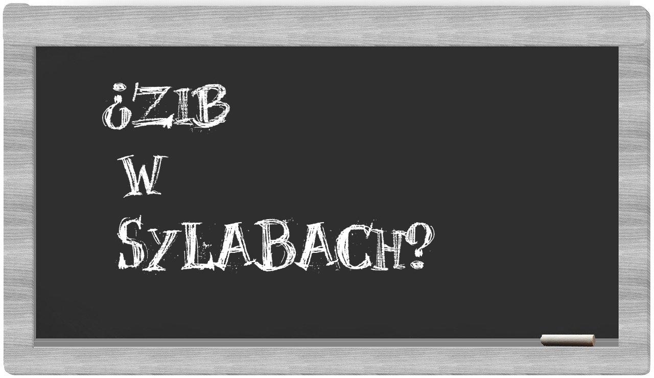 ¿ZIB en sílabas?