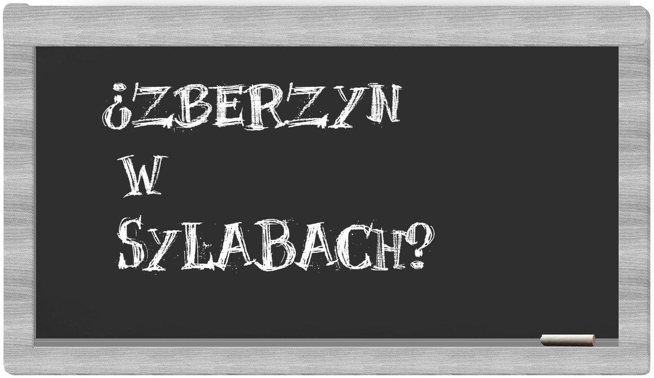 ¿Zberzyn en sílabas?