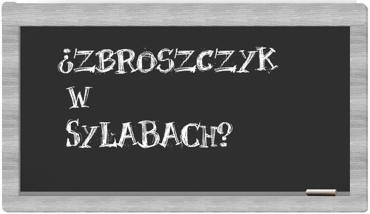 ¿Zbroszczyk en sílabas?