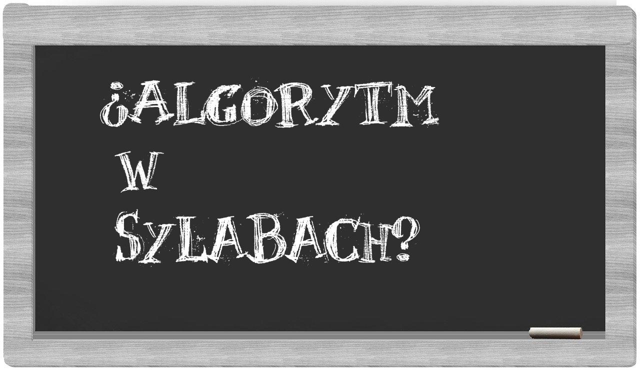 algorytm in syllables