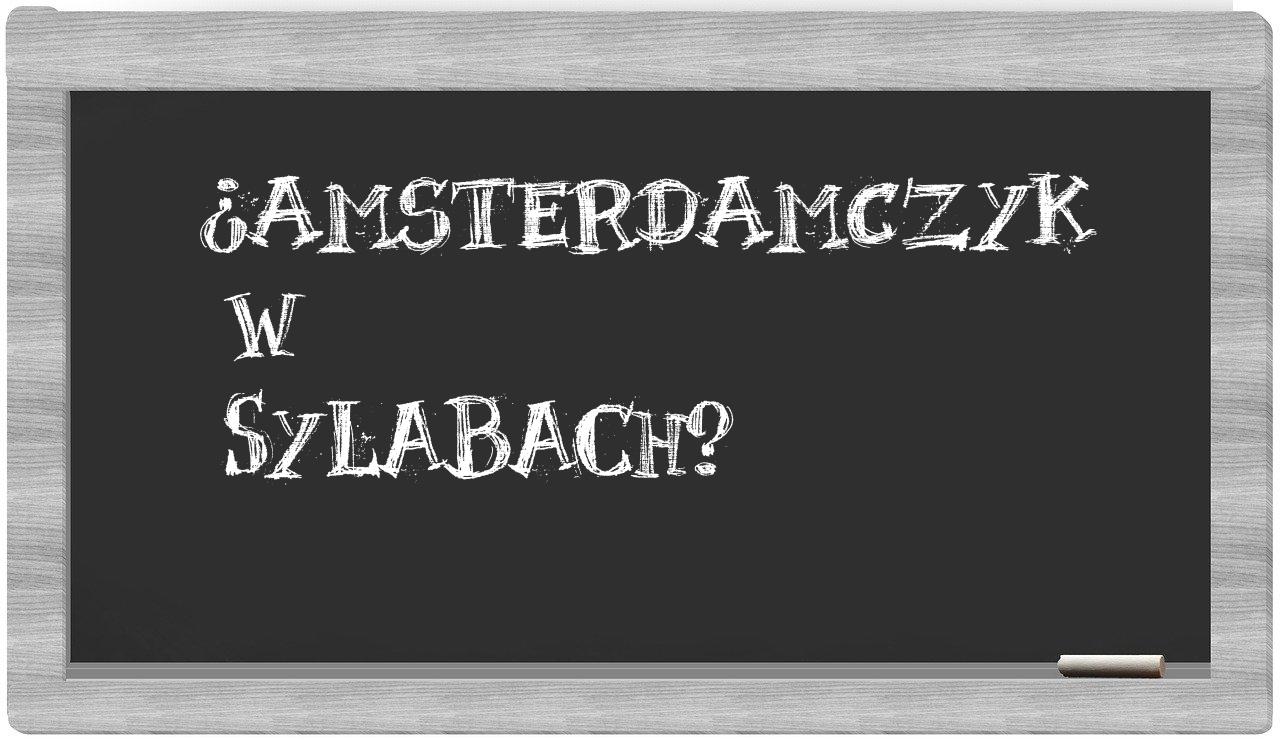 amsterdamczyk in syllables
