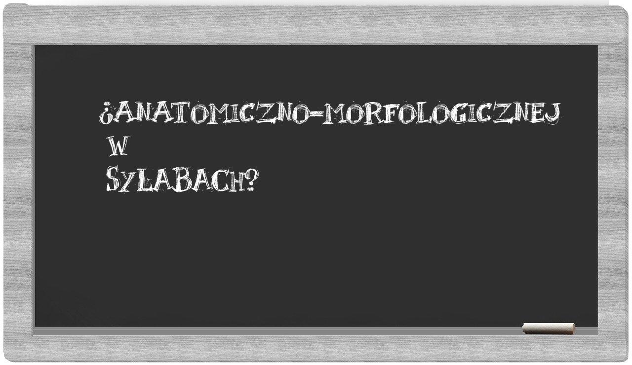 anatomiczno-morfologicznej in syllables