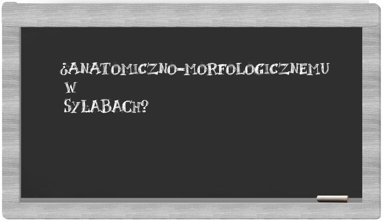 ¿anatomiczno-morfologicznemu en sílabas?