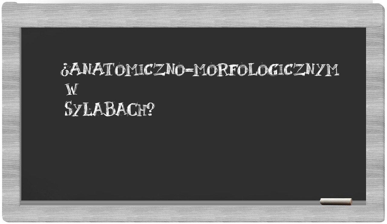 ¿anatomiczno-morfologicznym en sílabas?