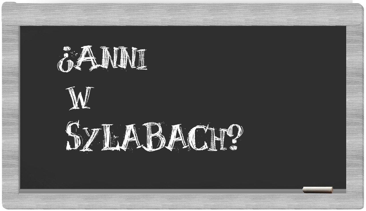 ¿anni en sílabas?