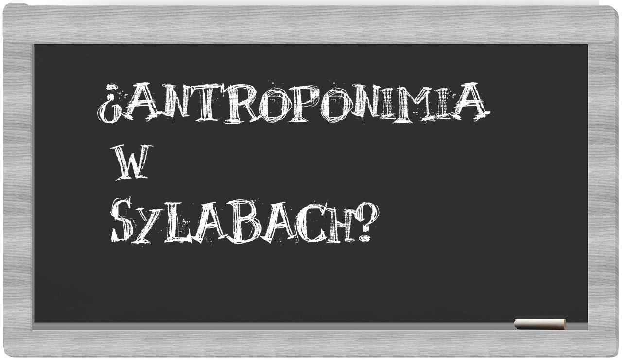antroponimia in syllables