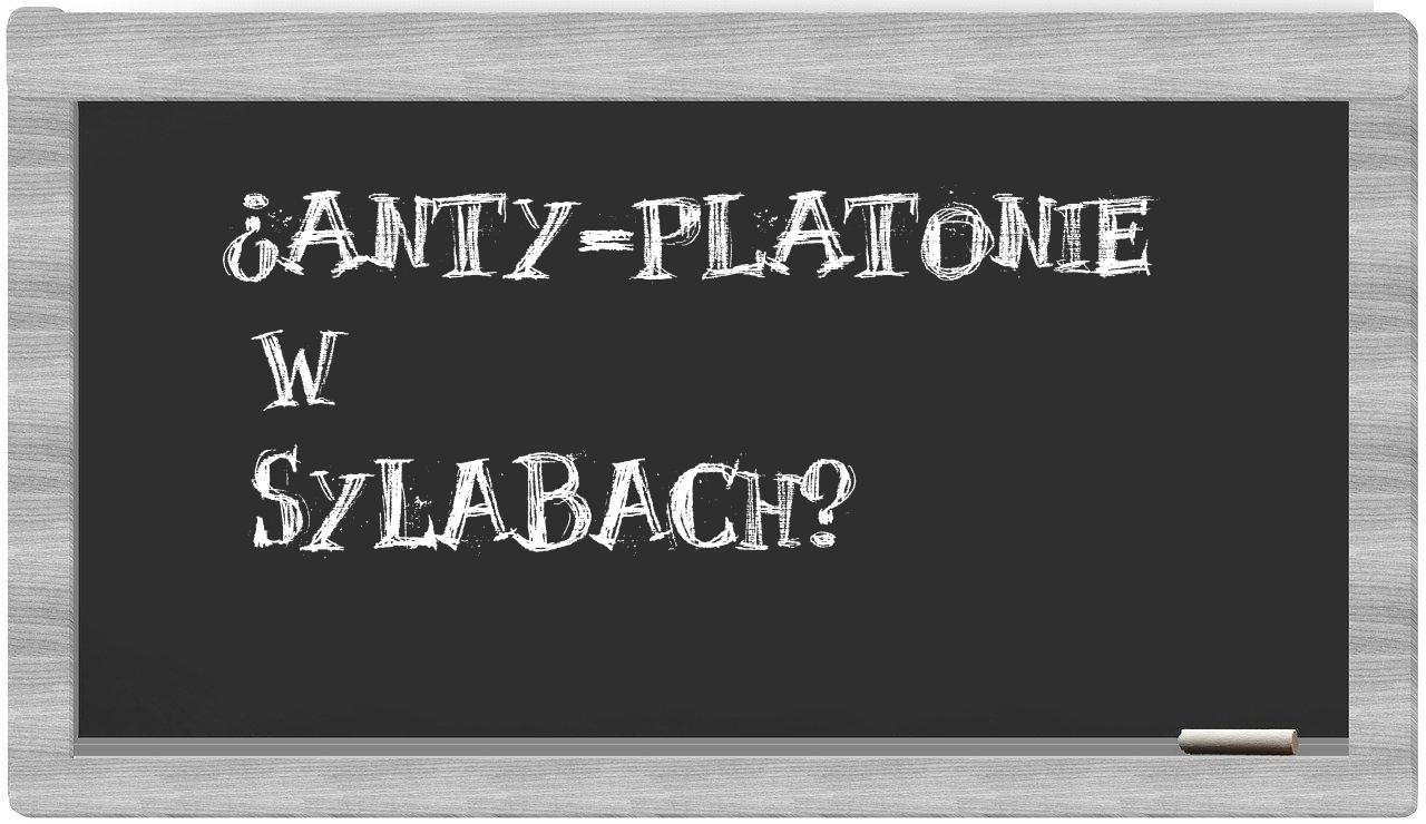anty-Platonie in syllables
