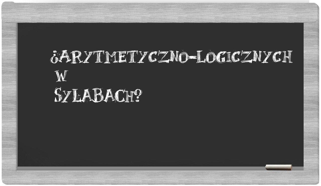 arytmetyczno-logicznych in syllables