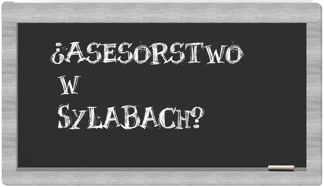 ¿asesorstwo en sílabas?