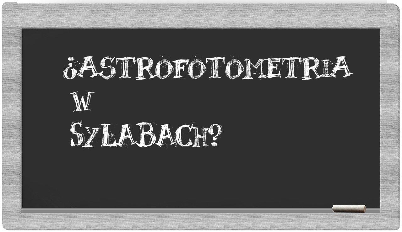 astrofotometria in syllables