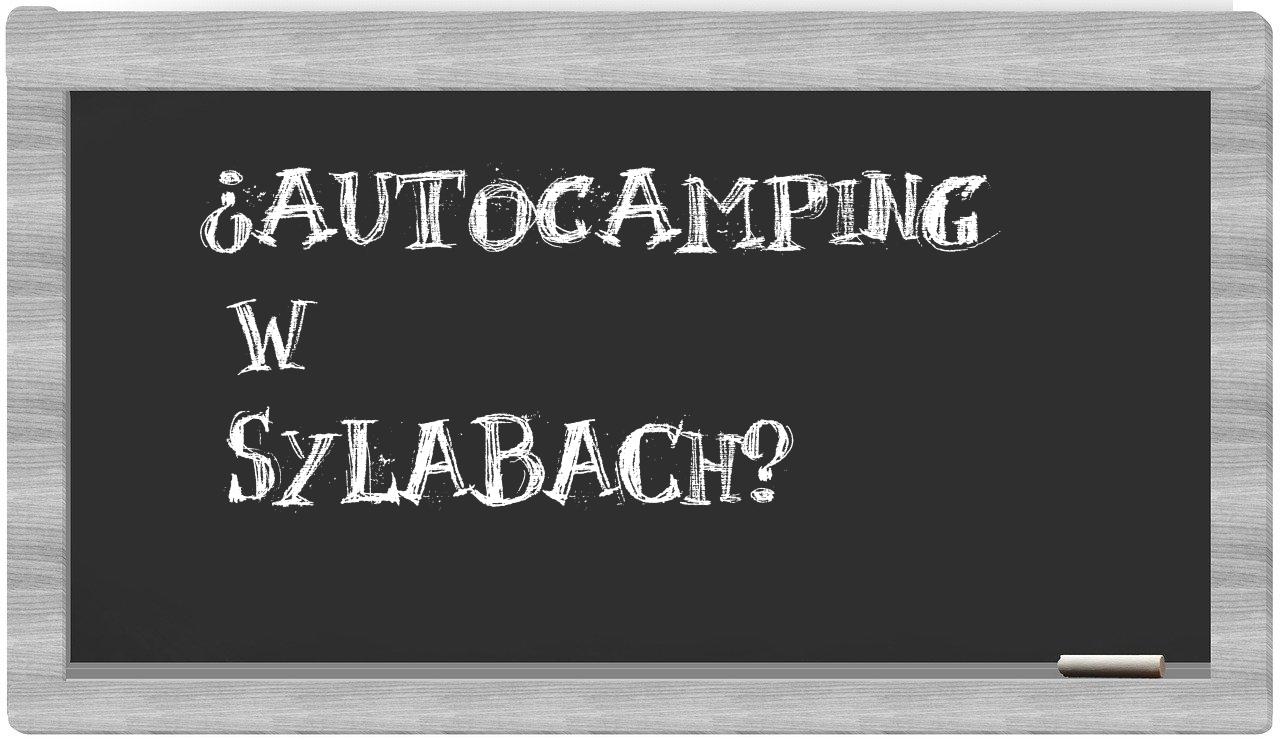 ¿autocamping en sílabas?