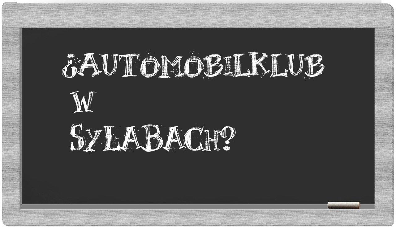 automobilklub in syllables