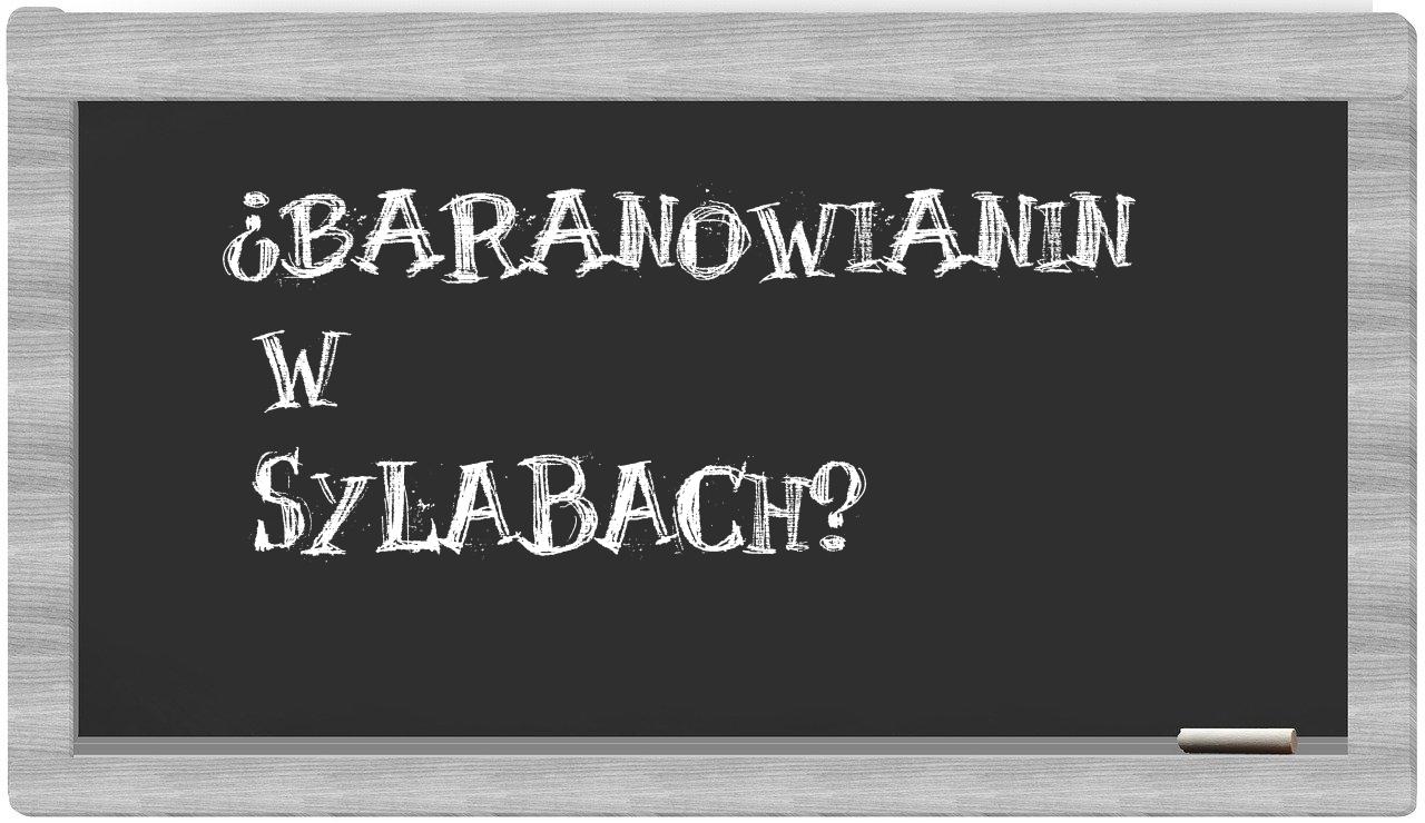 ¿baranowianin en sílabas?