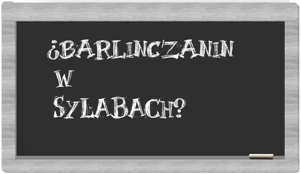 barlinczanin in syllables