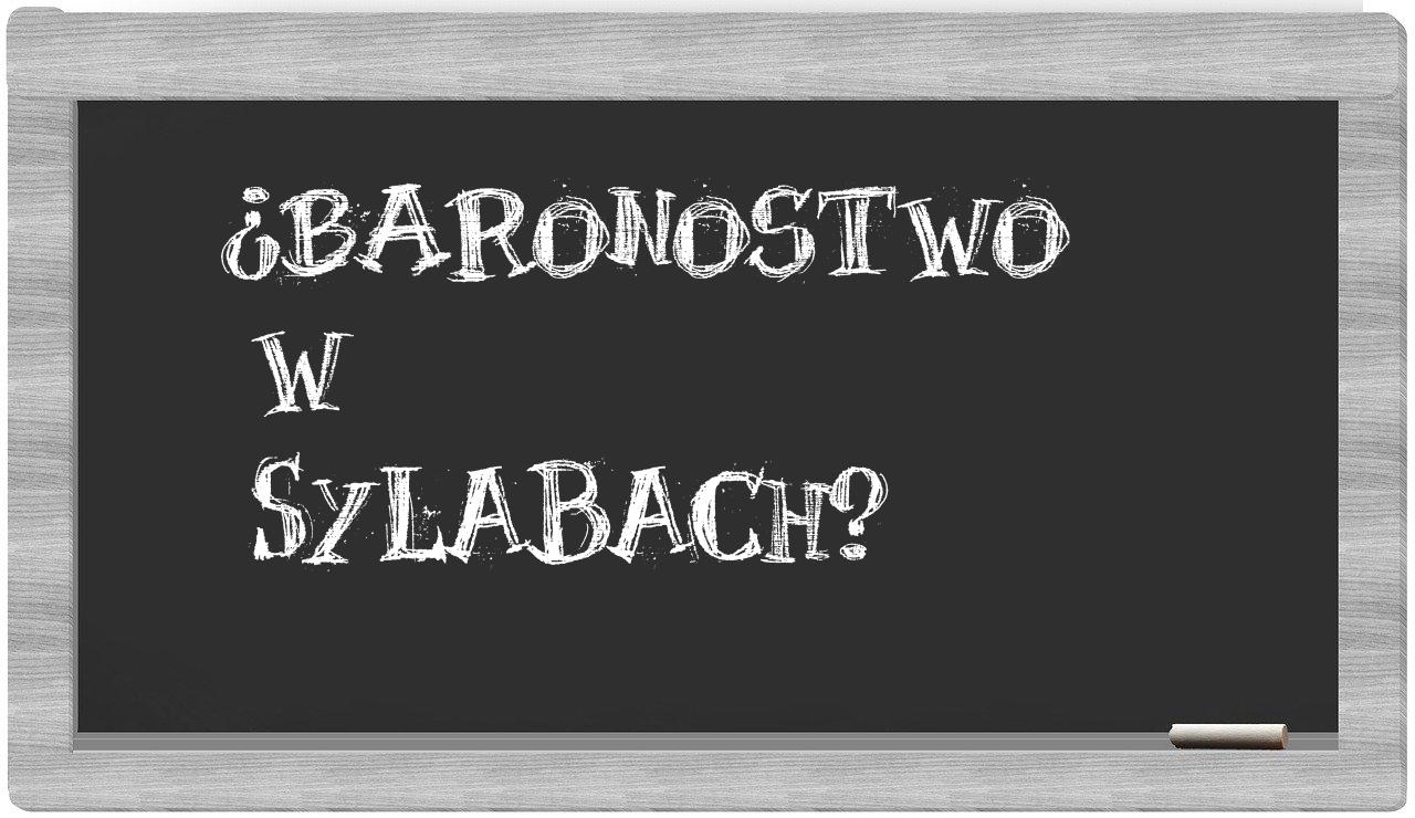 baronostwo in syllables